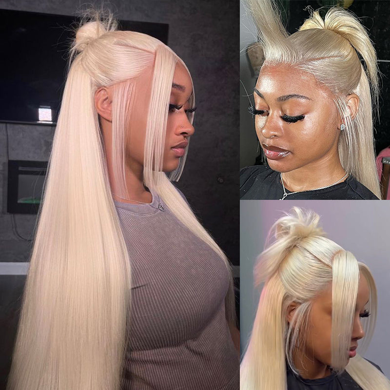 #613 Blonde Straight 13x6 Upgraded Full Lace 13x6 Frontal 100% Human Virgin Hair