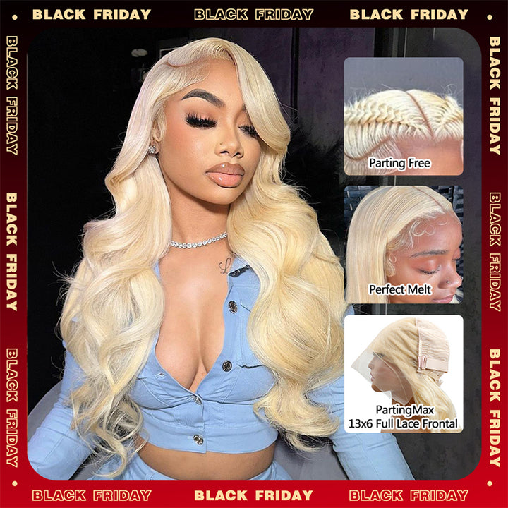 Flash Sale | #613 Blonde Upgraded 5x5/13x6-Full Lace Frontal Body Wave Lace Wig No Code Needed