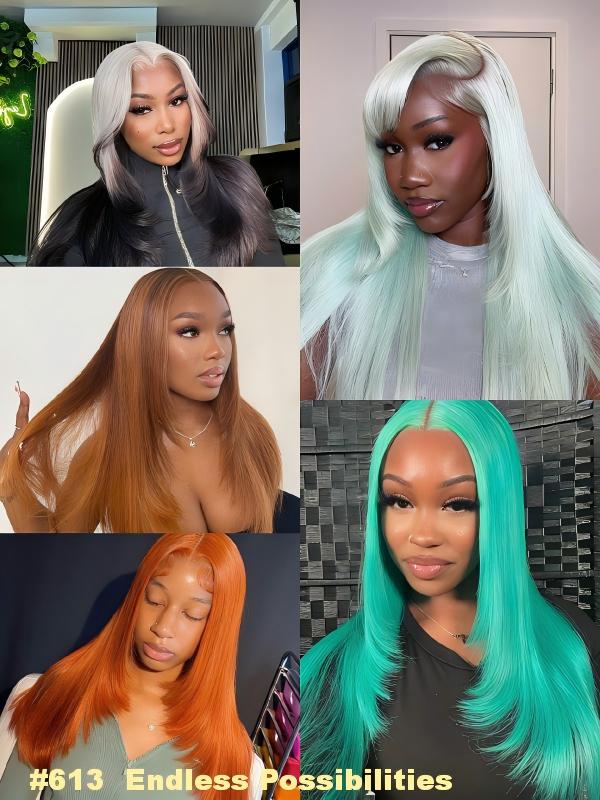 #613 Blonde Butterfly Layered Cut Silky Straight Wig 7x6/13x6 Lace Human Hair Wigs