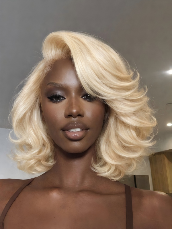 #613 Blonde Pixie Cut Loose Body Wave Wig Short 7x6/13x6 Full Frontal Lace Human Hair Wigs
