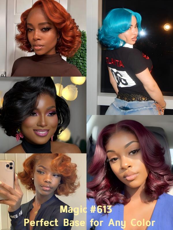 #613 Blonde Pixie Cut Loose Body Wave Wig Short 7x6/13x6 Full Frontal Lace Human Hair Wigs