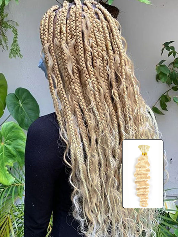 Flash Sale | Boho 613 Blonde Bulk Hair For Braiding 100% Human Hair Extensions 100g/Set