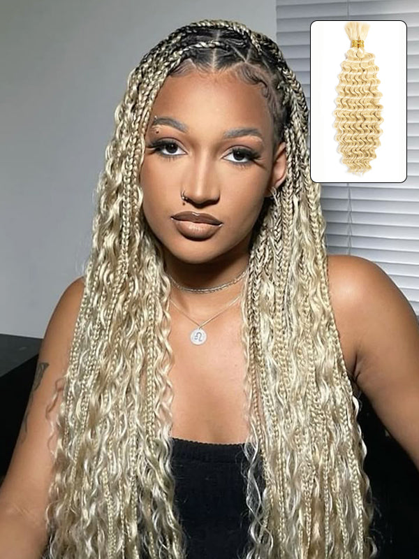 Flash Sale | Boho 613 Blonde Bulk Hair For Braiding 100% Human Hair Extensions 100g/Set