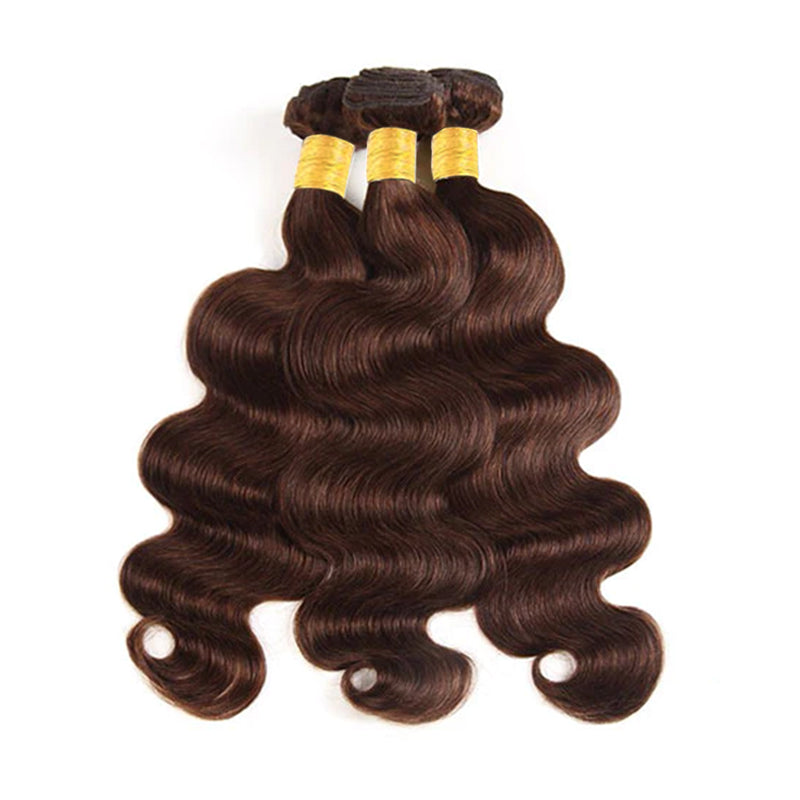 #4 Chocolate Brown Body Wave Bundles Deal 100% Virgin Human Hair Weave