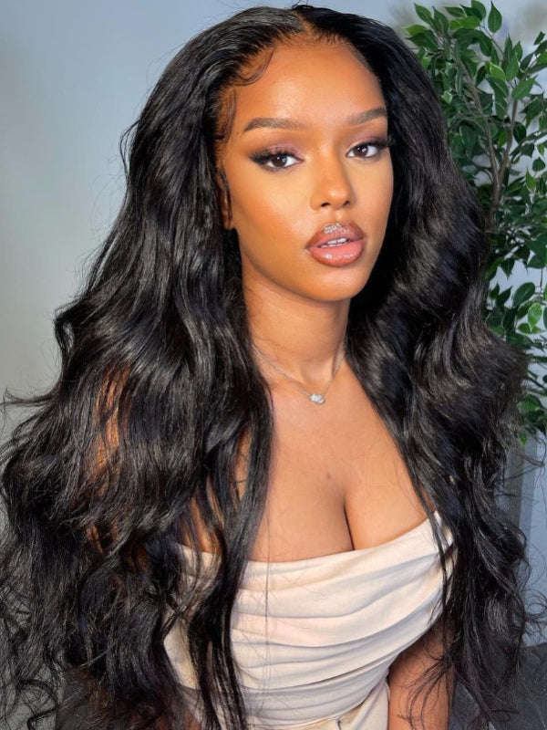 Glueless Wavy Yaki 16"-34" 7x6/13x6 Wear Go Human Hair Wig Yaki Body Natural Wig