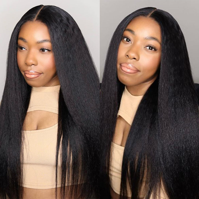 Wear & Go | 6x4.5 Quick & Easy Glueless Wig Kinky Straight Glueless Lace Wig With Breathable Cap Air Wig