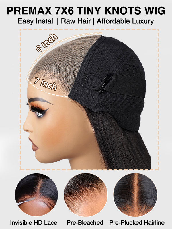 Burmese Curly Glueless Flexi-Fit Drawstring Wig 7x6/13x6 Lace Human Hair Wig