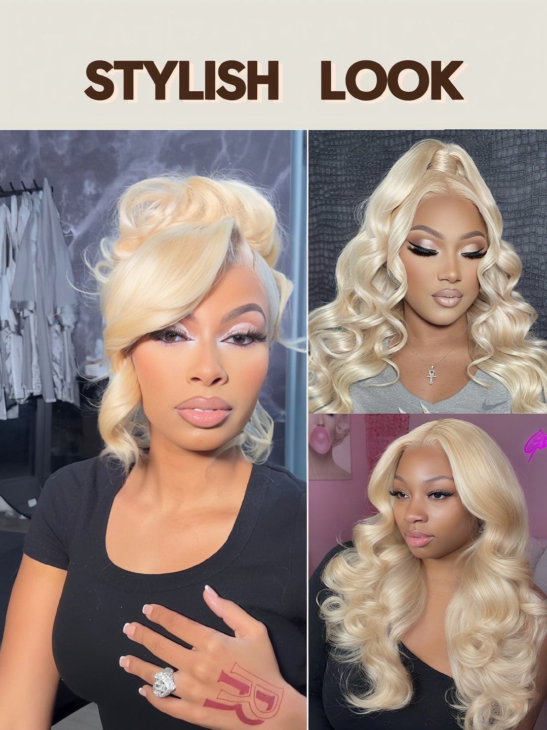 #613 Blonde Butterfly Layered Cut Loose Body Wave 7x6/13x6 Lace Human Hair Wigs