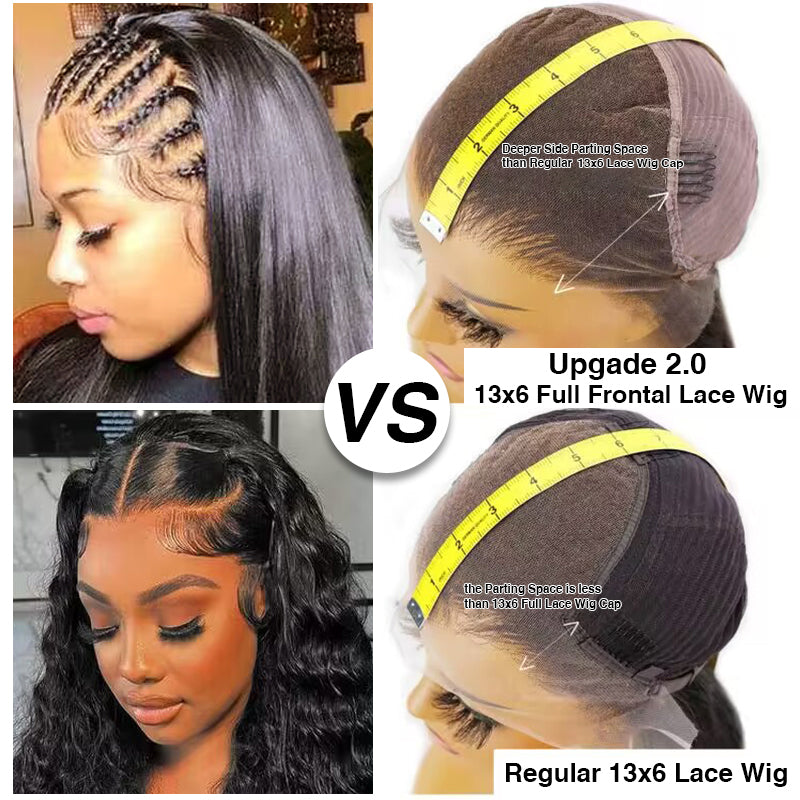 Sale bigekane Recommend 16-34 Inches Deep Wave 13x6 Full Lace Frontal Human Hair Wigs