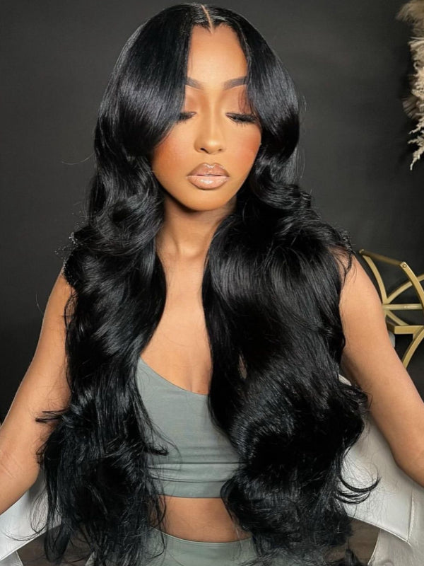 Glueless Wavy Yaki 16"-34" 7x6/13x6 Wear Go Human Hair Wig Yaki Body Natural Wig