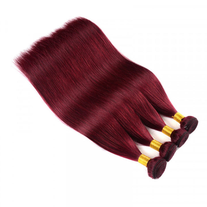 99J Burgundy Straight Bundles 100% Virgin Human Hair Extensions