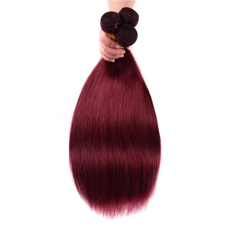 99J Burgundy Straight Bundles 100% Virgin Human Hair Extensions