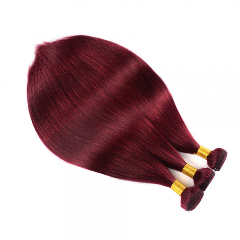 99J Burgundy Straight Bundles 100% Virgin Human Hair Extensions