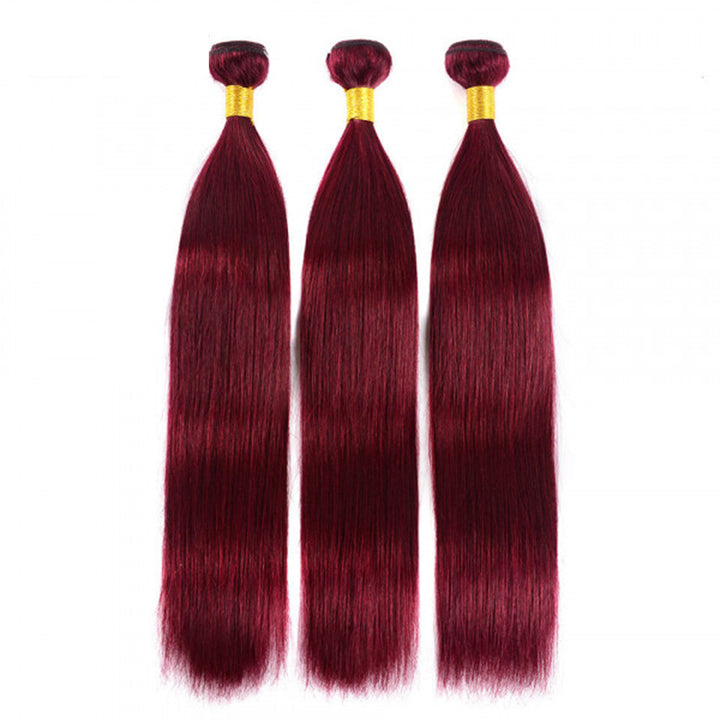 99J Burgundy Straight Bundles 100% Virgin Human Hair Weave