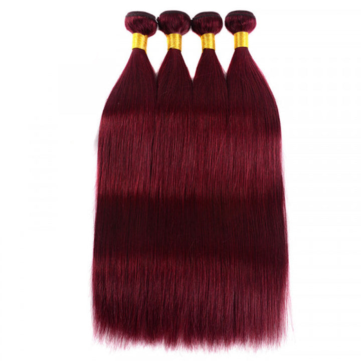 99J Burgundy Straight Bundles 100% Virgin Human Hair Extensions