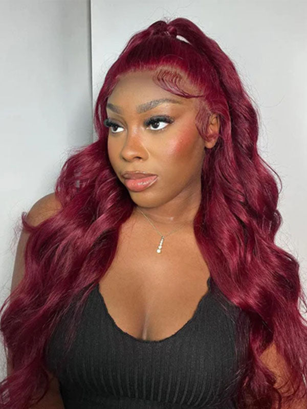 7x6 PreMax Wigs | #99J Burgundy Body Wave Tiny Knots Glueless 7x6 HD Lace Wig Super Natural Hairline