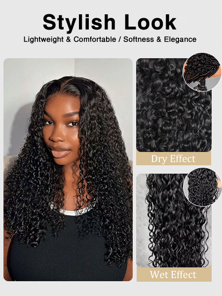 Burmese Curly Glueless Flexi-Fit Drawstring Wig 7x6/13x6 Lace Human Hair Wig