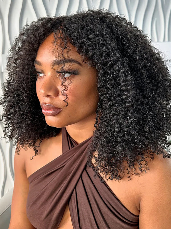 Afro Insta Wig Kinky Curly 3 IN 1 Half Wig Glueless Flexi-Fit Drawstring Wig