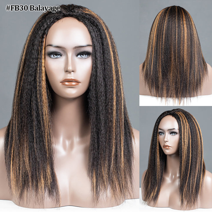 Afro Insta Wig Yaki Straight / Kinky Straight 3 in 1  Half Wig Glueless Flexi-Fit Drawstring Wig