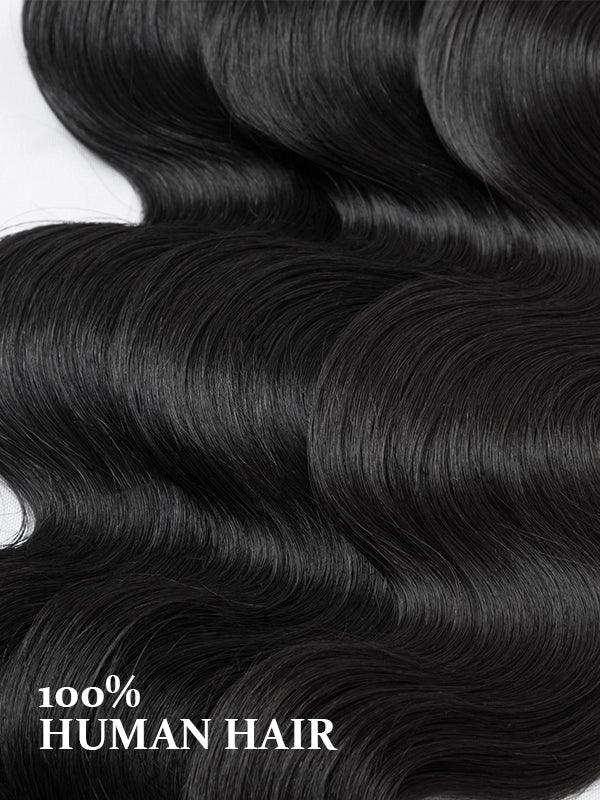 Extensions de cheveux à clips en PU Body Wave sans couture, 8 pièces avec 18 clips 