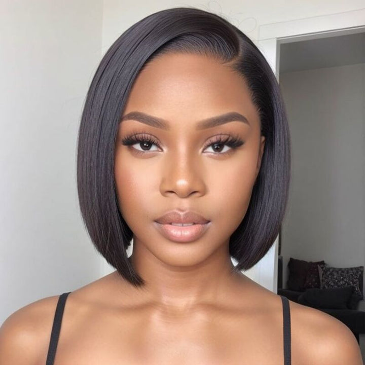 Wear & Go | Pre-Bleached 7x5 Glueless Lace Closure Wig Upgraded Straight Bob Wig