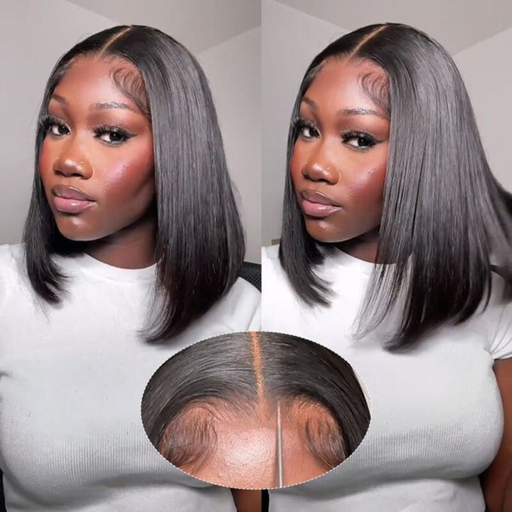 Wear & Go | Pre-Bleached 7x5 Glueless Lace Closure Wig Upgraded Straight Bob Wig