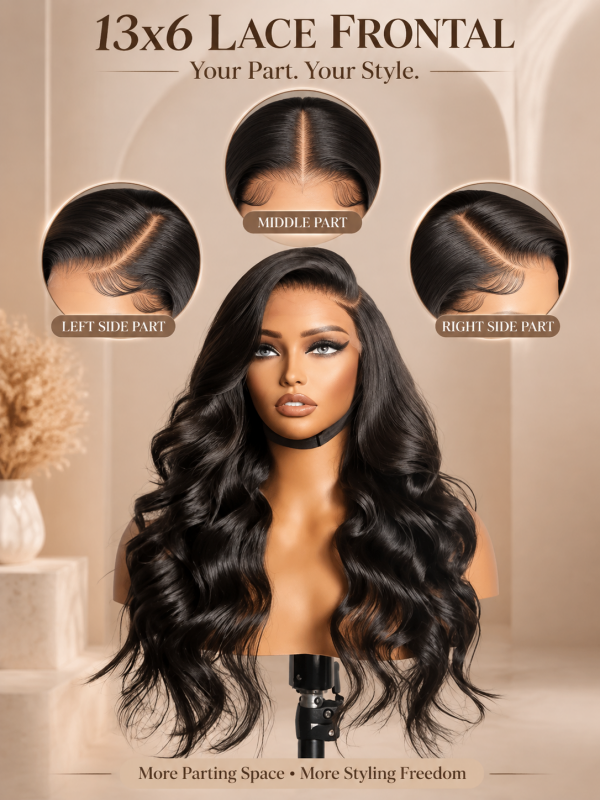 Black Friday | Natural Black Loose Body Wave 13x6 HD Lace Frontal Wig CheetahBeauty Human Hair Wigs