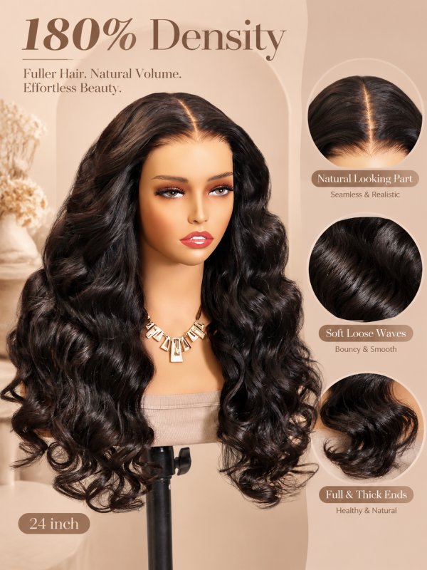 Black Friday | Natural Black Loose Body Wave 13x6 HD Lace Frontal Wig CheetahBeauty Human Hair Wigs