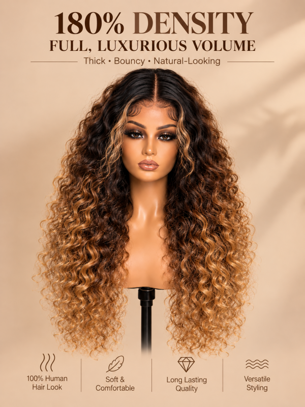 Black Friday Pre-Sale | T1B/4/27 Deep Wave 13x6 Full Lace Fontal Wig Pre-Colored Human Hair Wigs