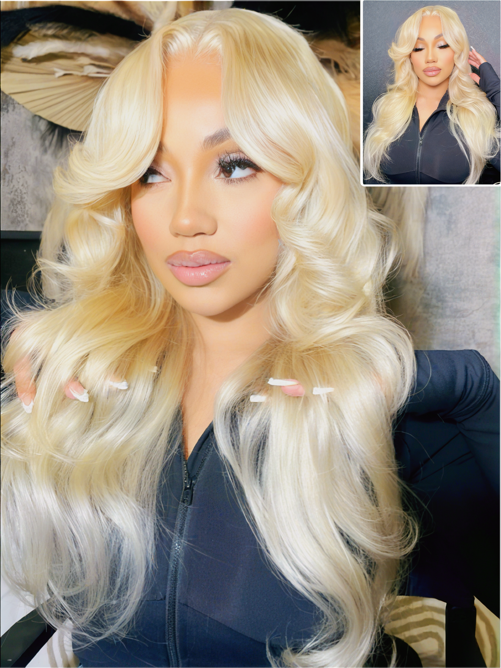 #613 Blonde Butterfly Layered Cut Loose Body Wave 7x6/13x6 Lace Human Hair Wigs
