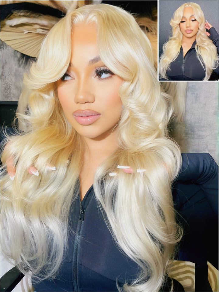 #613 Blonde Butterfly Layered Cut Loose Body Wave 7x6/13x6 Lace Human Hair Wigs