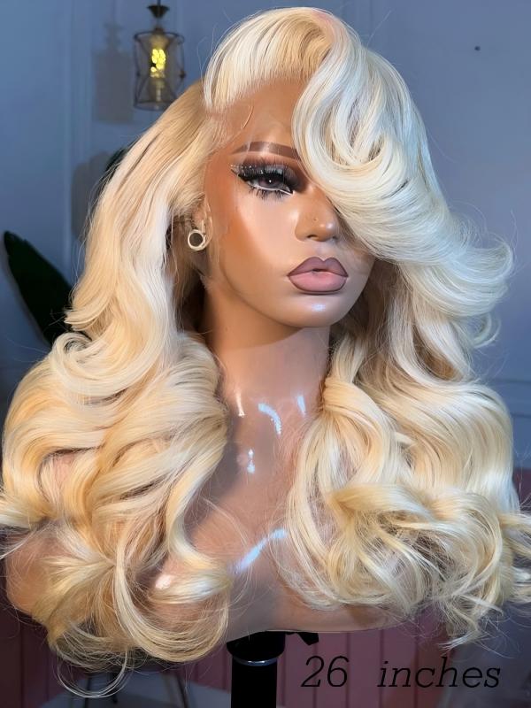 #613 Blonde Butterfly Layered Cut Loose Body Wave 7x6/13x6 Lace Human Hair Wigs