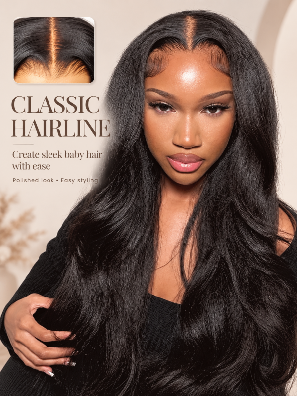 Blow Out 4C Curly Edge Hairline Kinky Body Wave 7x6/13x6 Lace Frontal Wigs With Natural Baby Hair