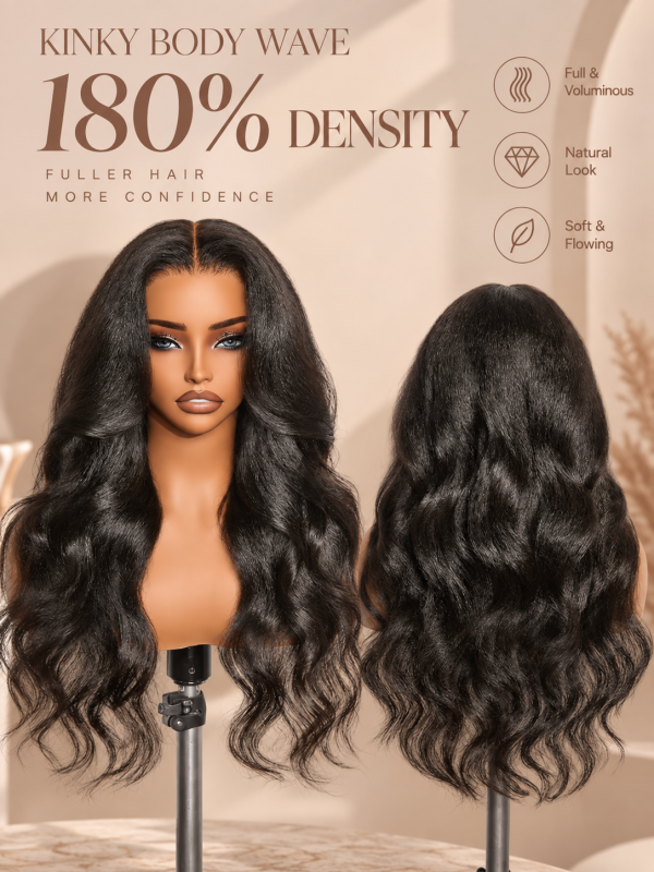 Blow Out 4C Curly Edge Hairline Kinky Body Wave 7x6/13x6 Lace Frontal Wigs With Natural Baby Hair