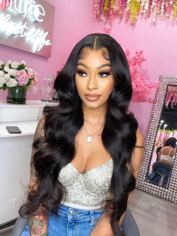 Body Wave 13x4 HD Transparent Lace Front Wig 100% Virgin Human Hair