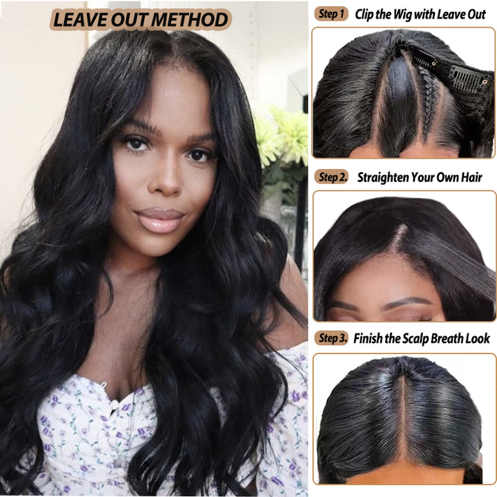 Flash Sale | Body Wave V Part Wig No Leave Out Upgraded V Part Wig 100% Remy Hair