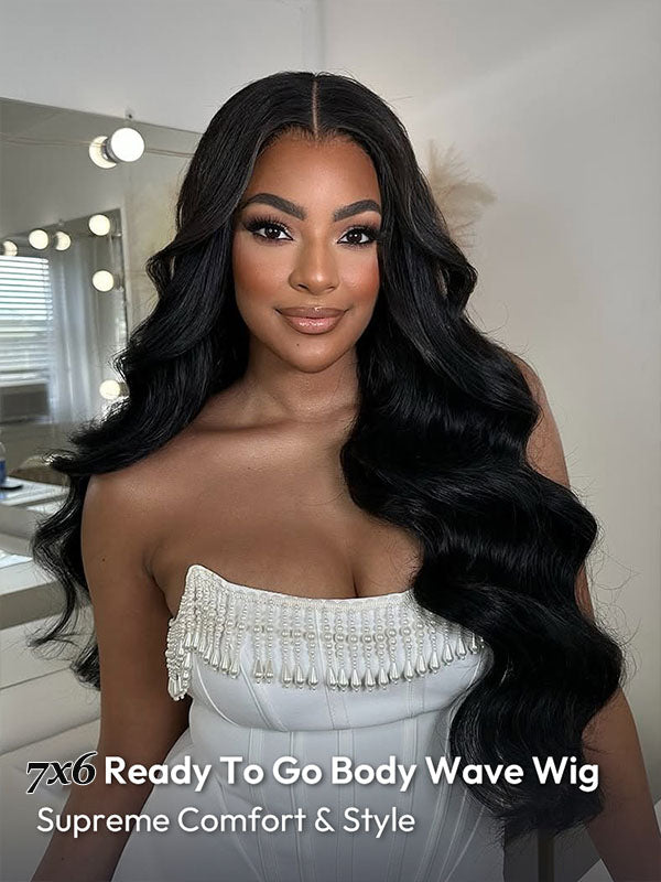 7x6 PreMax Wigs | Body Wave Tiny Knots Glueless 7x6 HD Lace Wig Super Natural Hairline