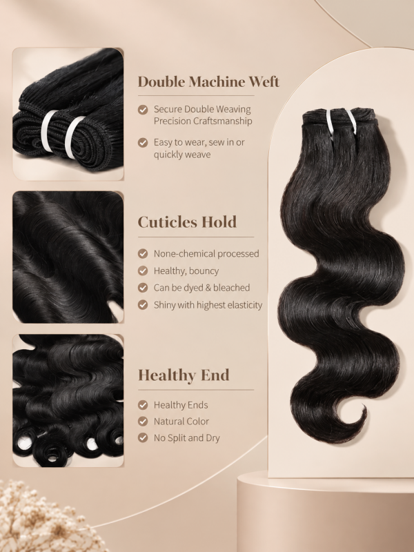 Body Wave Bundles 100% Virgin Human Hair Weave With 2x4 Lace Closure