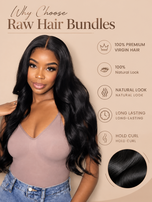 Body Wave Bundles 100% Virgin Human Hair Weave With 2x4 Lace Closure