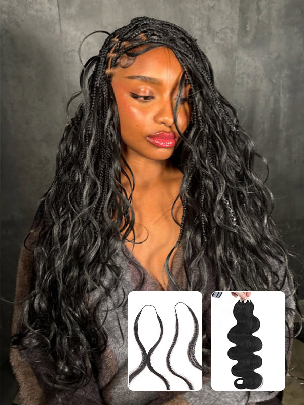 Body Wave Feather Crochet Human Hair Extensions Miracle Knots Locs Protective Style