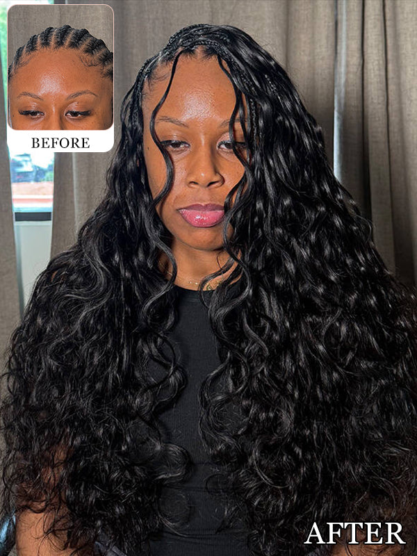 Body Wave Feather Crochet Human Hair Extensions Miracle Knots Locs Protective Style