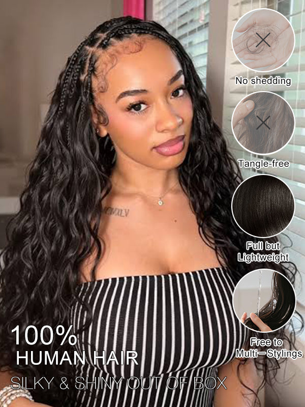 Body Wave Feather Crochet Human Hair Extensions Miracle Knots Locs Protective Style