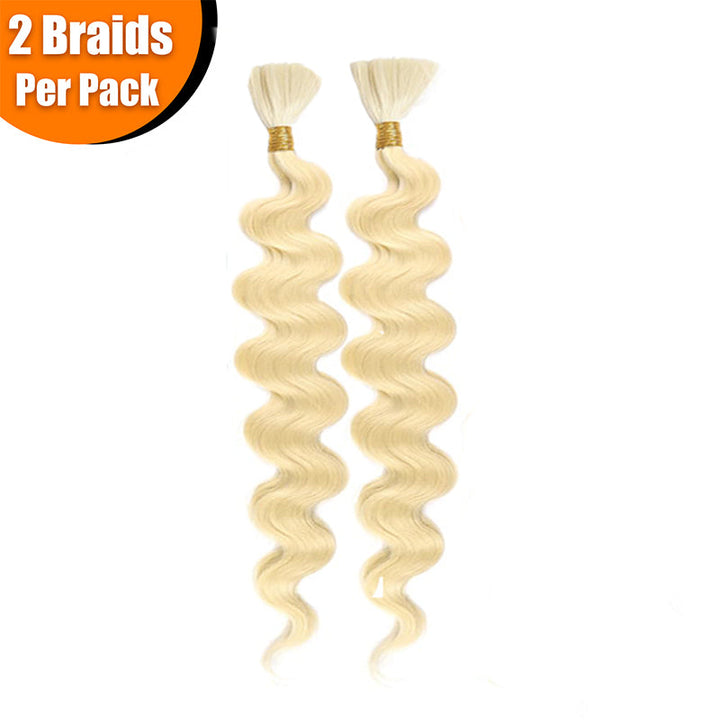 Boho 613 Blonde Bulk Hair For Braiding 100% Human Hair Extensions 100g/Set