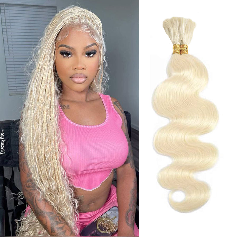 Boho 613 Blonde Bulk Hair For Braiding 100% Human Hair Extensions 100g/Set