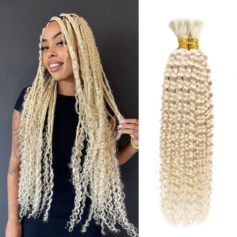 Boho 613 Blonde Bulk Hair For Braiding 100% Human Hair Extensions 100g/Set