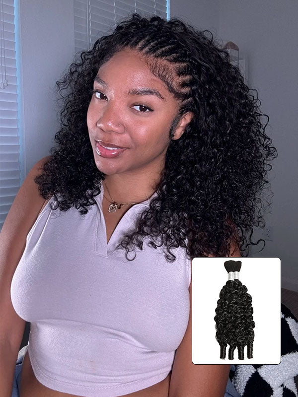 Flash Sale |Boho Braids Burmese Curly Hair Bulk For Braids 100% Human Hair Extensions 100g