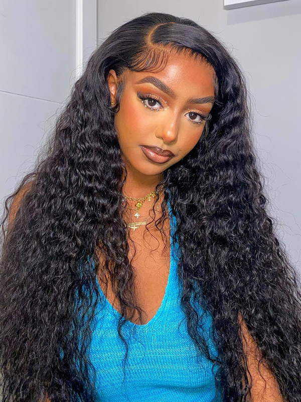 Deep Wave 13x4 HD Transparent Lace Front Wig 100% Virgin Human Hair