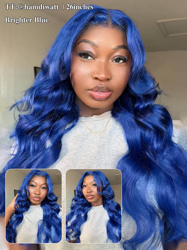 Sale | Glueless Midnight Blue 7x6/13x6 FULL Lace Frontal Wig 16"-34" Colored Human Hair Wigs