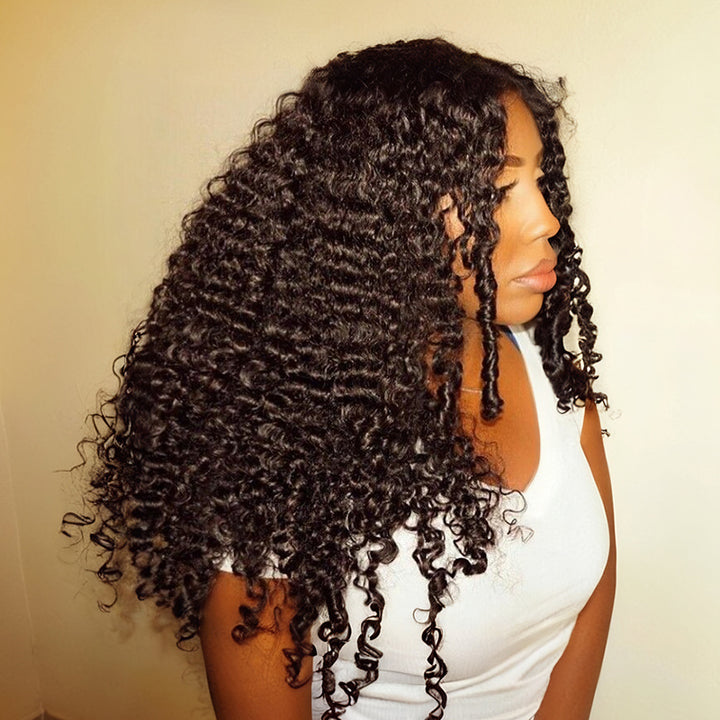Burmese Curly Glueless Flexi-Fit Drawstring Wig 7x6/13x6 Lace Human Hair Wig
