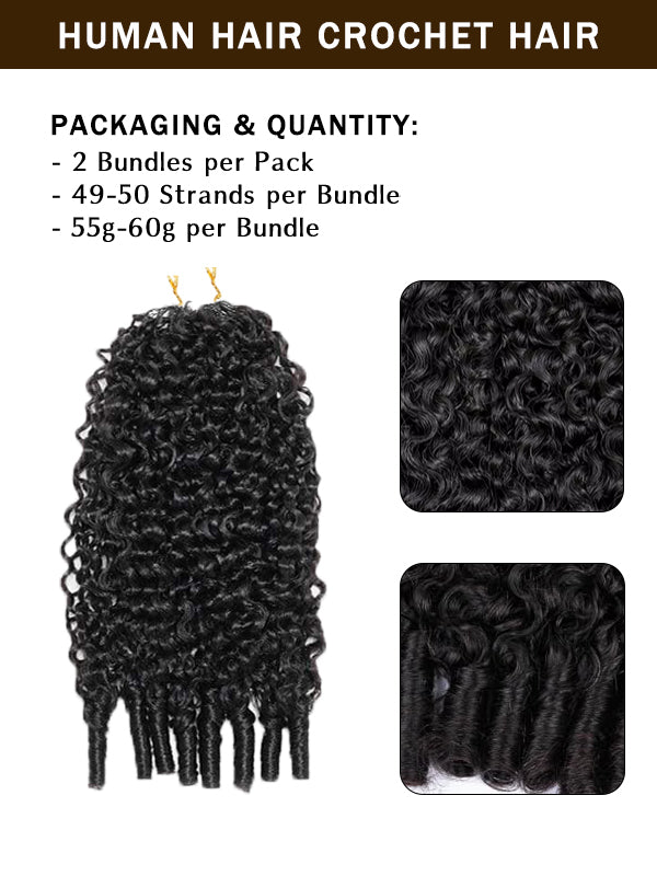 Burmese Curly Pre-Seperated Feather Crochet Human Hair Extensions for Black Women, Reusable Braiding Hair